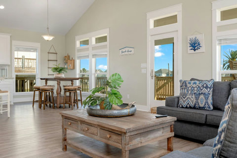 Living room by the deck doors