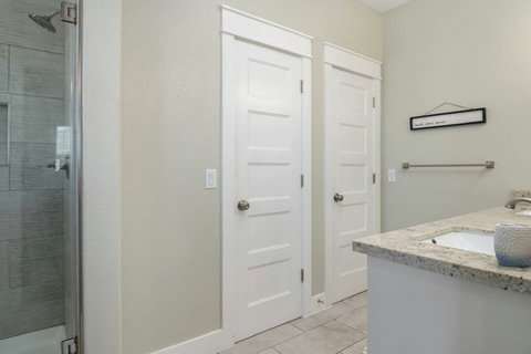 Primary bath with a walk-in shower