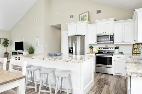 Kitchen island with seating for four