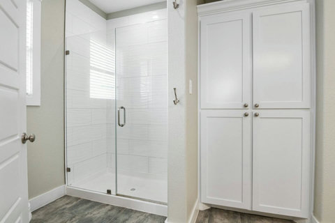 Glass walk-in shower