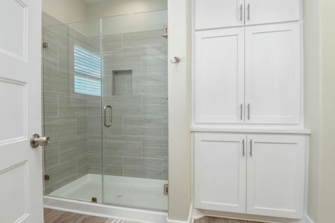 Glass walk-in shower