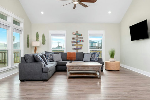 Big sectional and smart TV