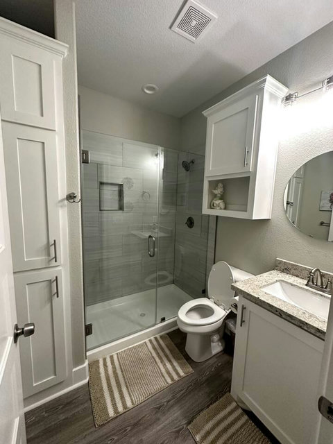 Bath with a walk-in shower