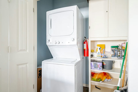 Stacked washer and dryer