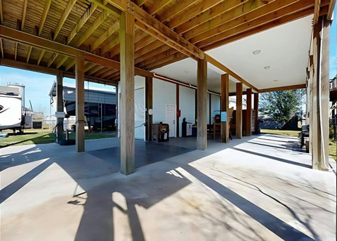 Covered parking under the house