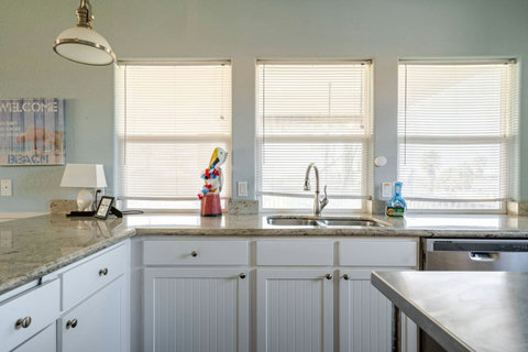Kitchen sink with lots of natural light