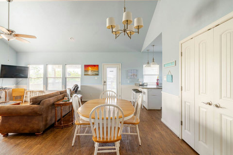Living and dining in one open space