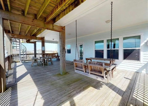 Swing on the covered deck