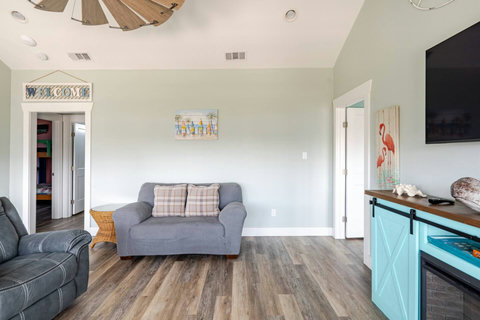 Loveseat and fireplace console