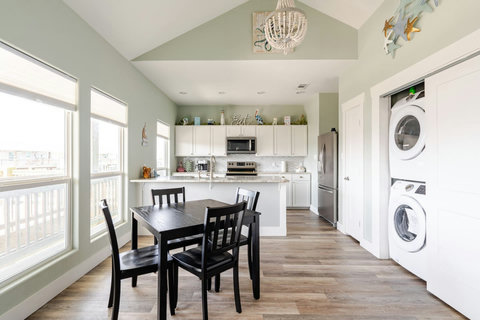 Dining table for four by the kitchen