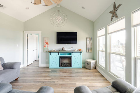 Electric fireplace and TV