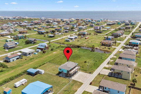 Aerial view toward the Gulf