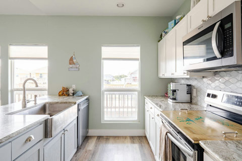 Kitchen sink by the window