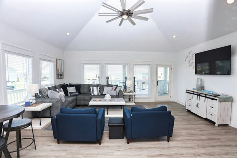 Living area with a smart TV