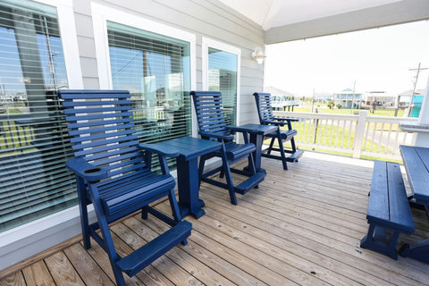 Deck chairs by the door