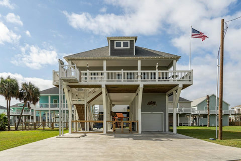 Front of the house and drive-under parking