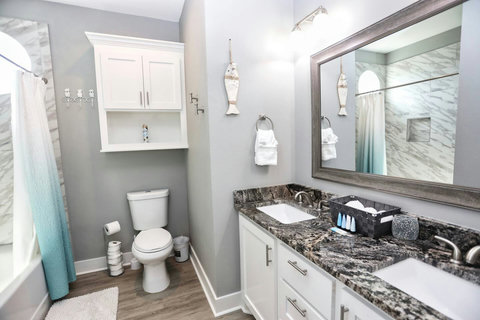 Hall bath vanity
