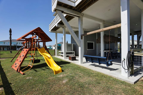 Playscape next to the patio