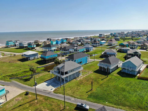 Aerial view toward the Gulf