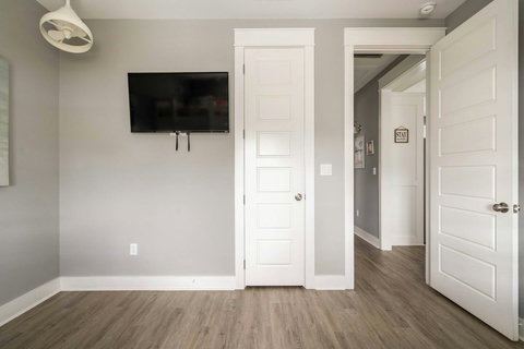 Bedroom closet and TV