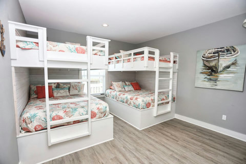 Bunk room with two sets of bunks