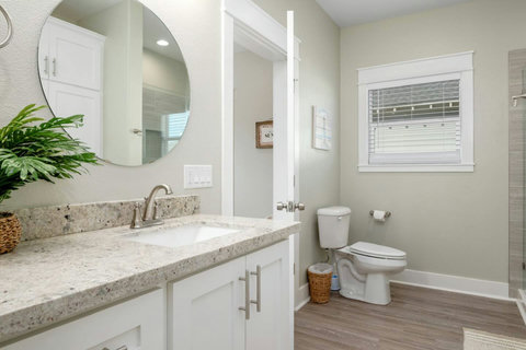 Bath with a window