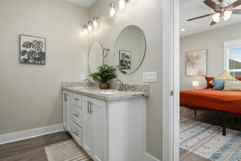 Primary bath with a double vanity
