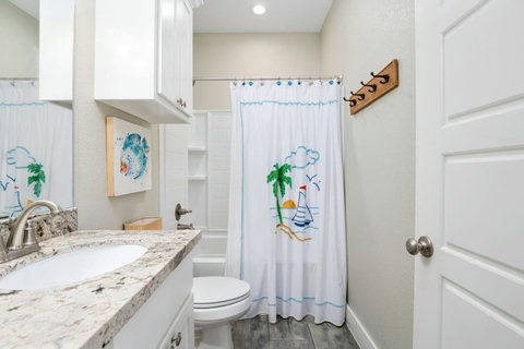 Hall bath vanity