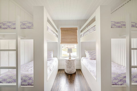 Bunk room with two twin-over-twin bunks
