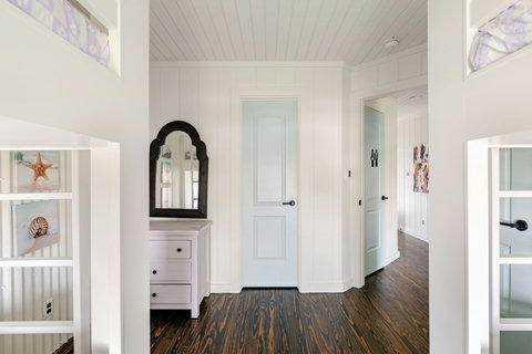 Bunk room with a closet