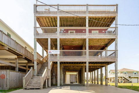 Three levels of decks and a big shaded patio