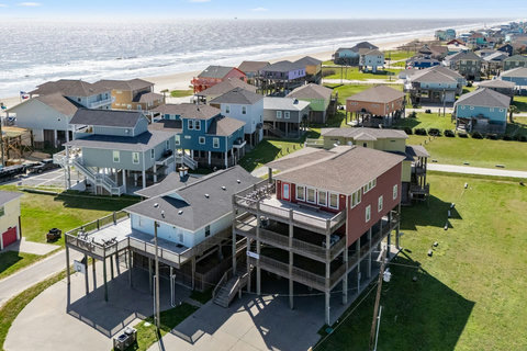 Aerial view toward the Gulf