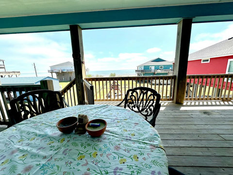 Morning coffee on the deck