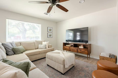 Living room with plenty of natural light