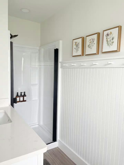 Shower with wainscoting