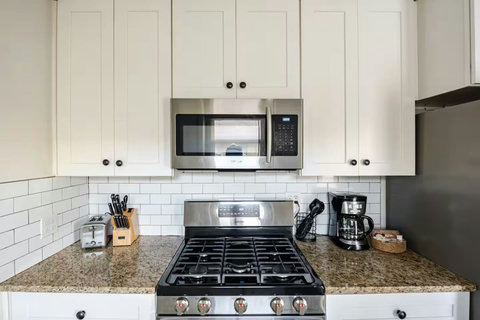 Gas range and subway tile