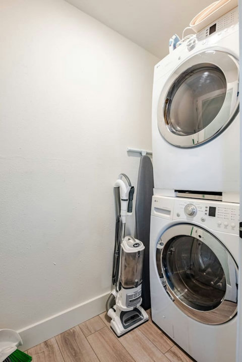 Stacked washer and dryer