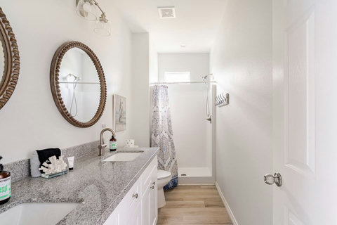 Primary bath with a walk-in shower