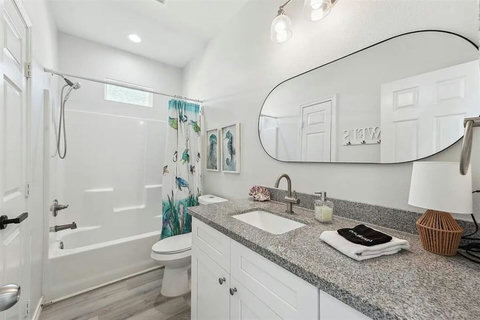 Hall bath vanity