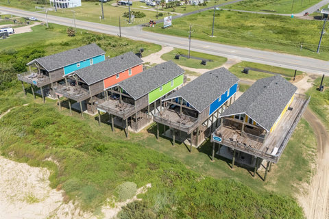 Row of houses from above