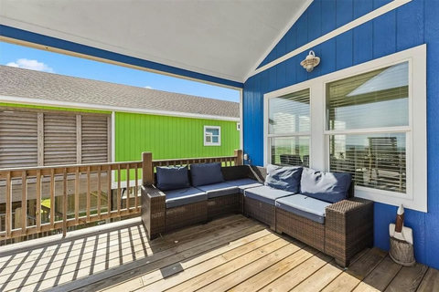 Deck seating in the shade