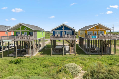 Colorful neighbors side by side