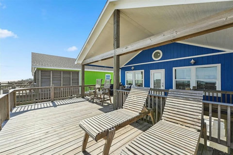 Sun loungers on the deck