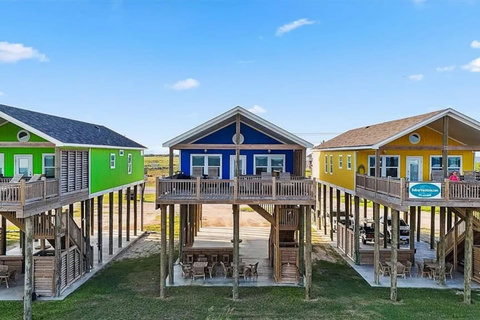 Covered decks and patio from the road side