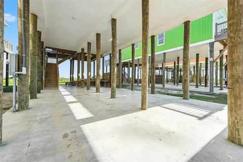 Shaded parking under the house