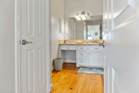 Bath vanity with a makeup counter