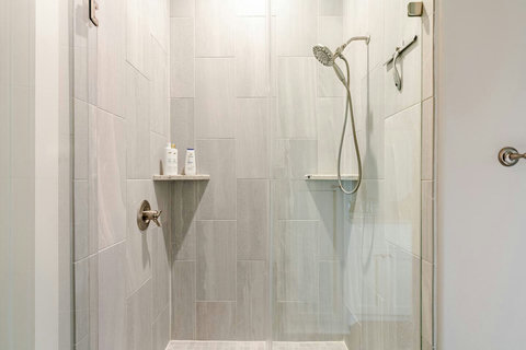 Walk-in tile shower