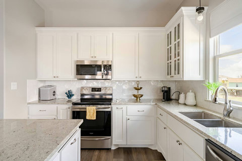 Kitchen with a gas range