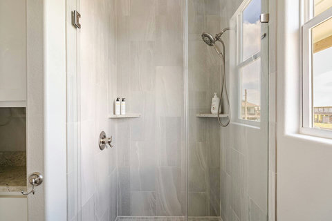 Glass walk-in shower
