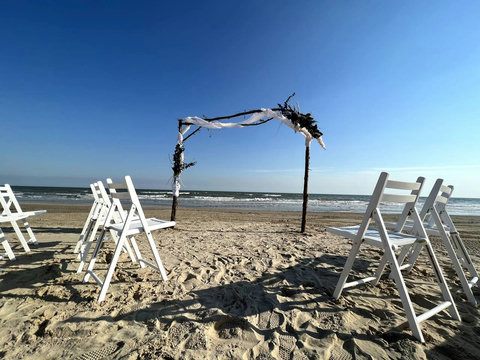 The beach is perfect for a small ceremony or party